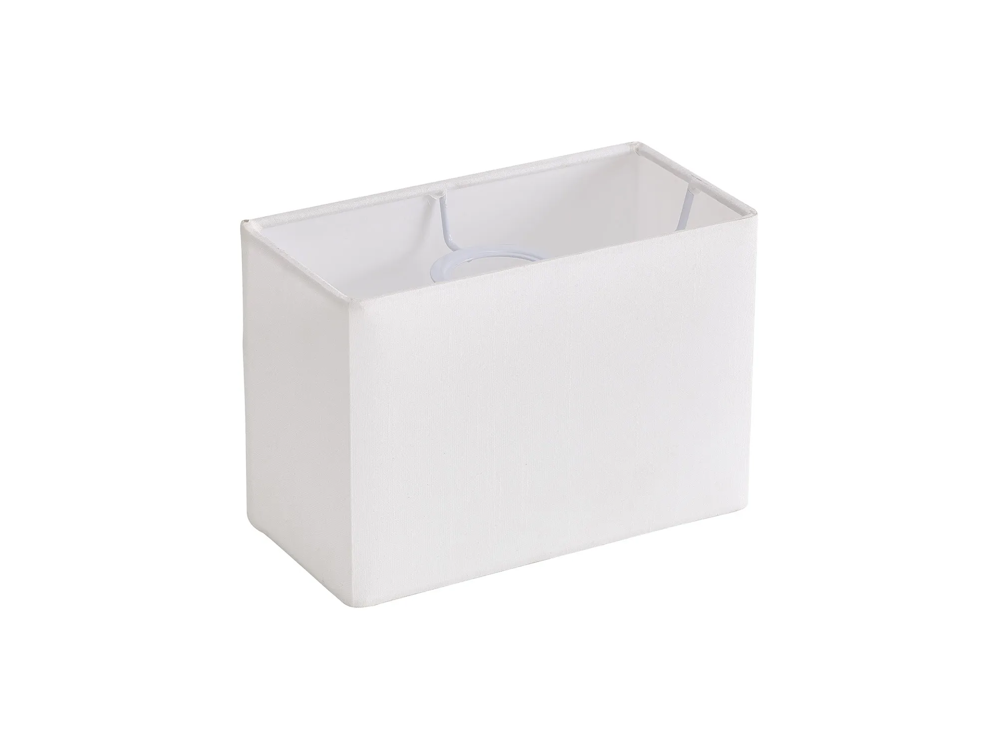 Serena Rectangular, 200 x 100 x 140mm Faux Silk Fabric Shade, White D0879  Deco Serena